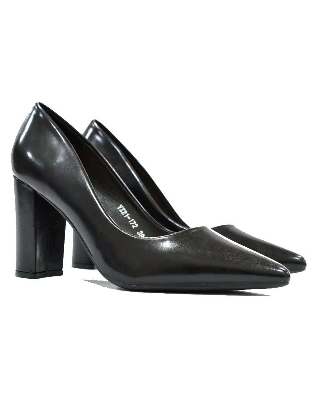 Stiletto negro tacon ancho hot sale