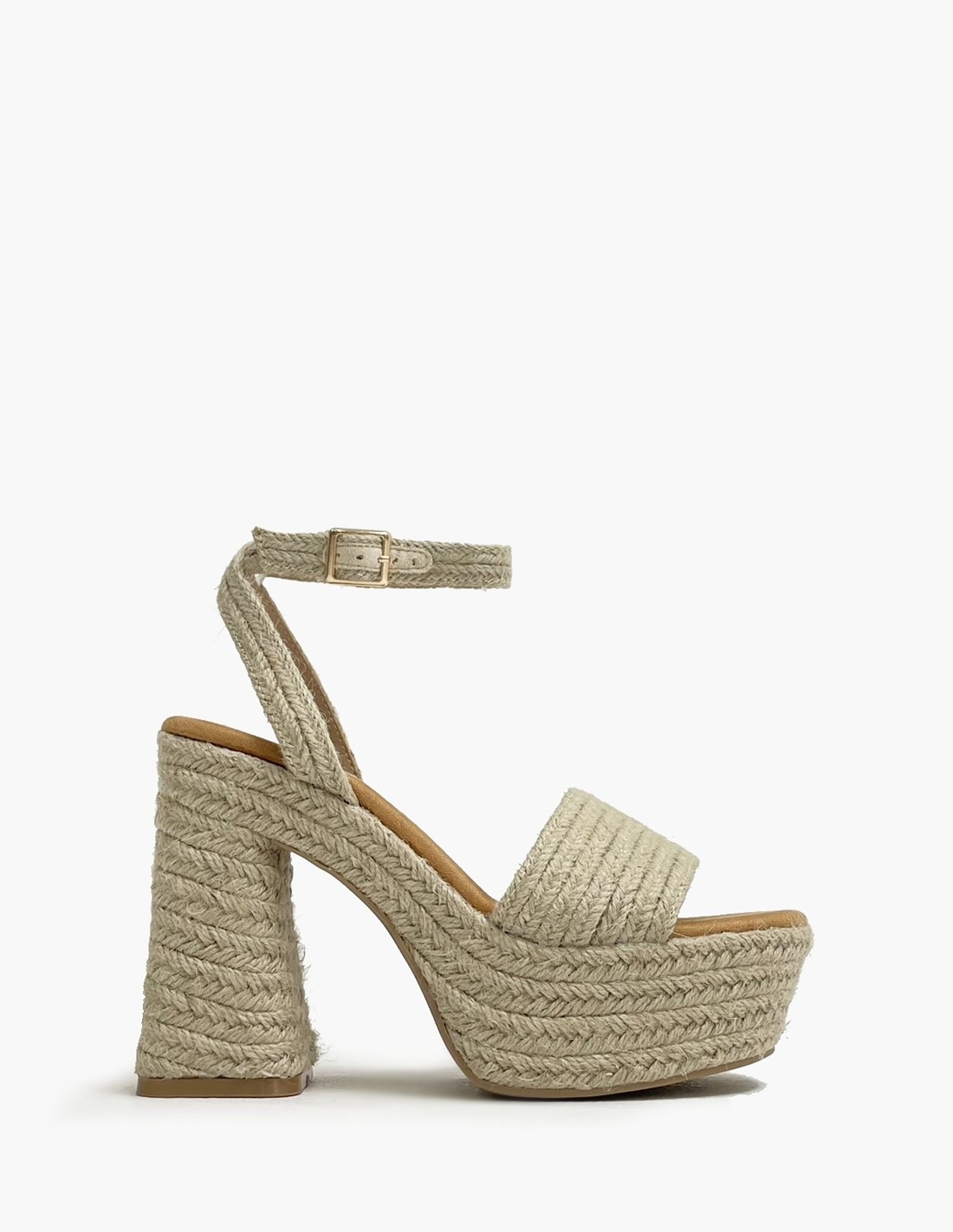 Sandalias Beige de Tacón y...