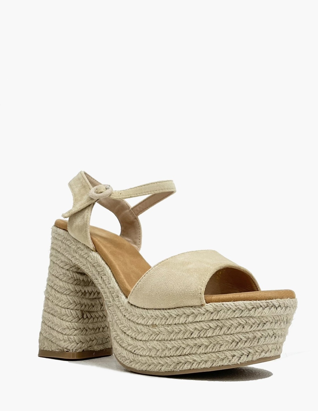 Sandalias de Tacón Alto Beige con... Sandalias de Tacón Alto Beige con...