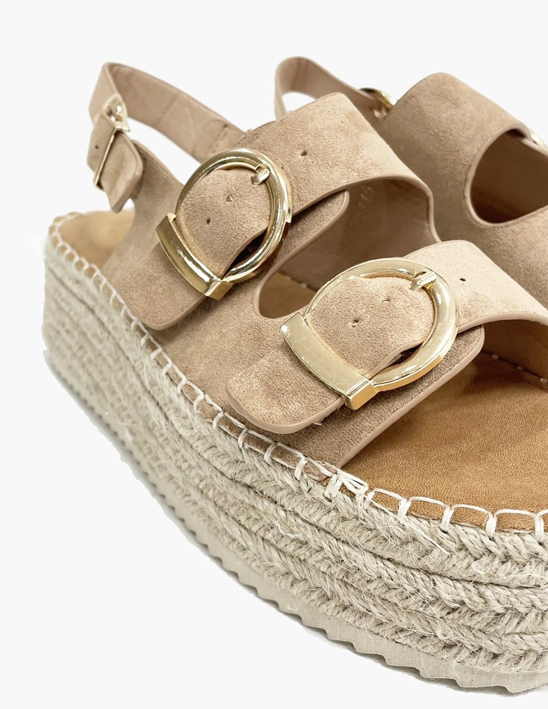 Sandalias Khaki de Esparto Hebilla y... Sandalias Khaki de Esparto Hebilla y...
