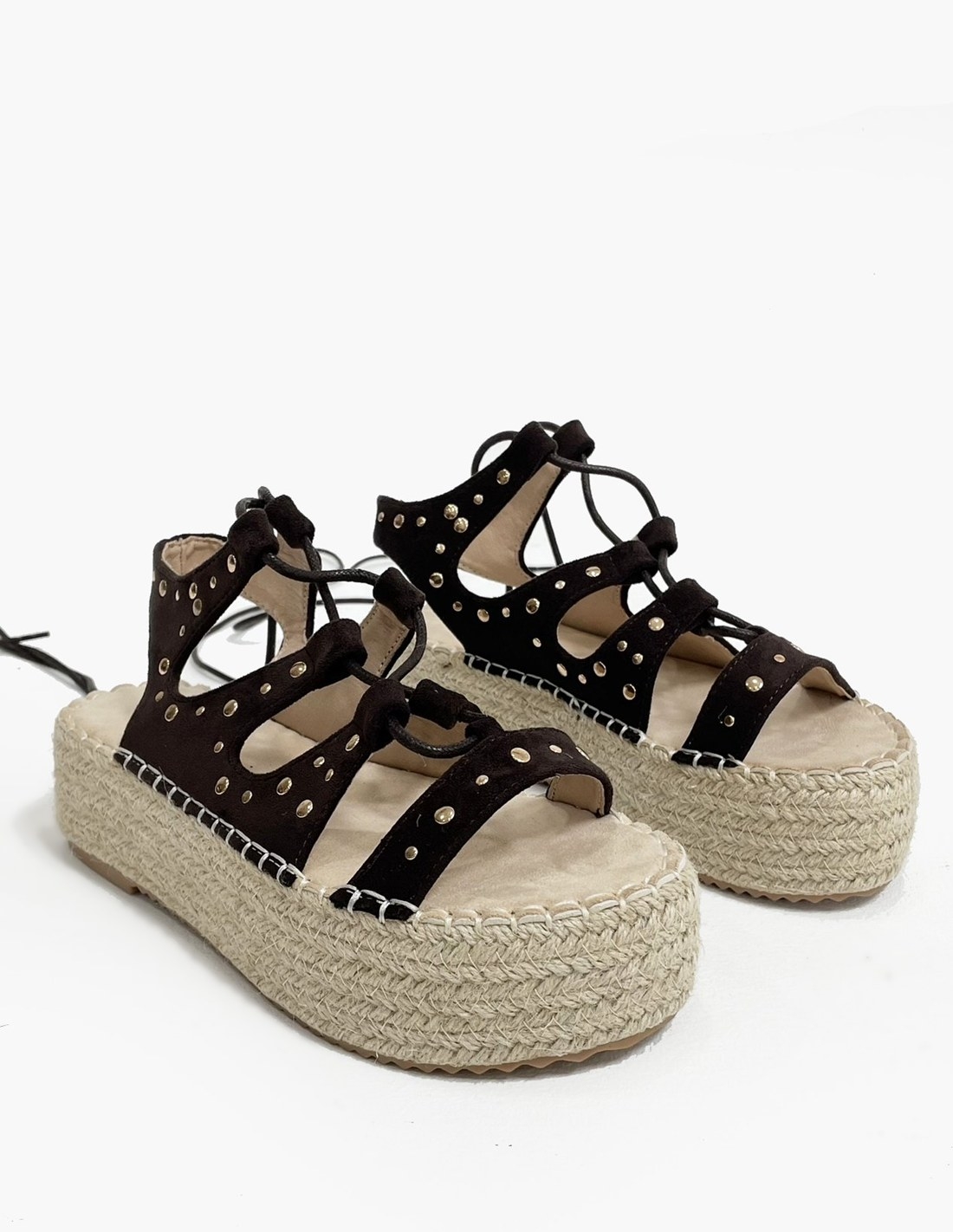 Sandalias Marrones - Tiras y Tachuelas Sandalias Marrones - Tiras y Tachuelas