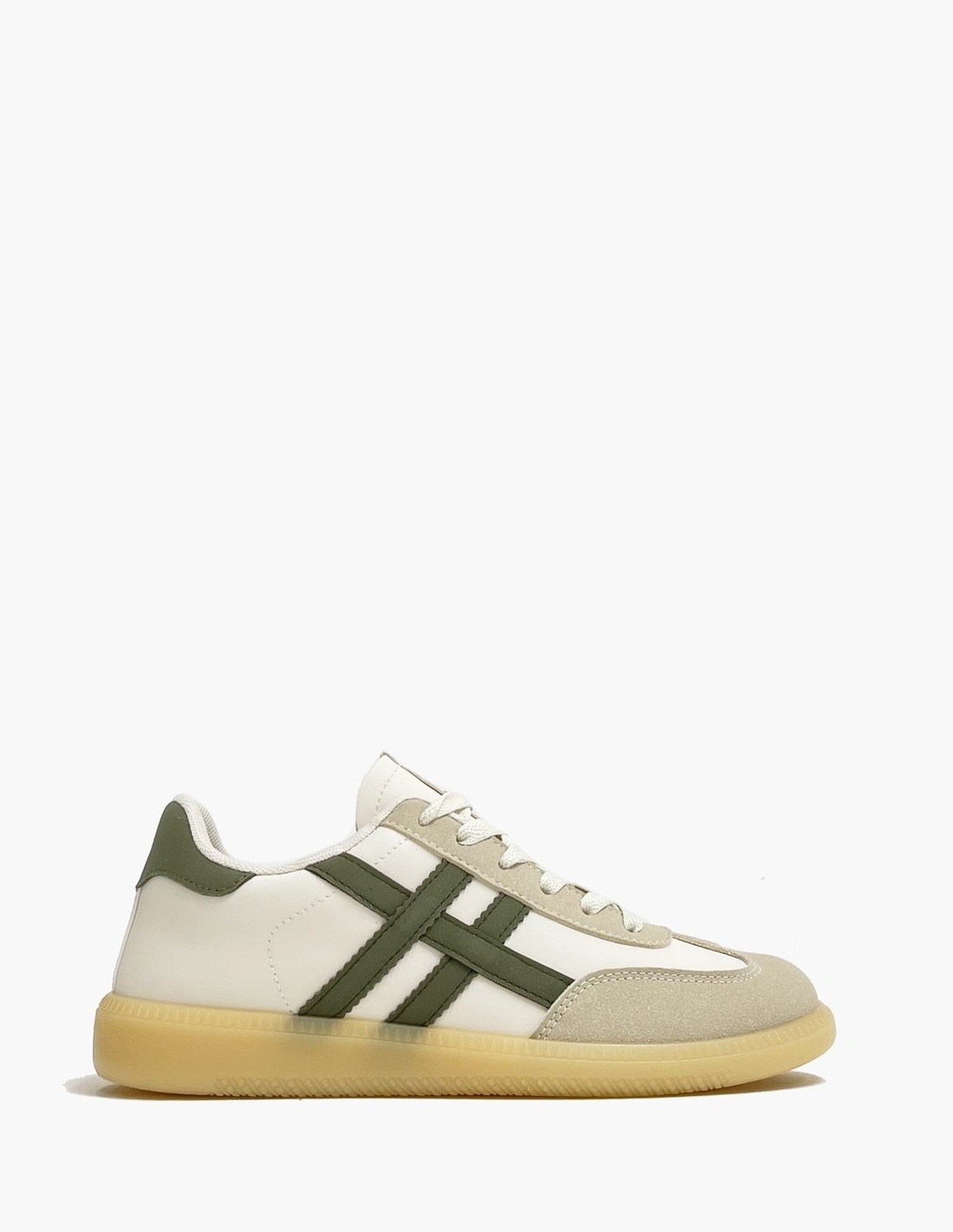 Deportivas retro beige y verde