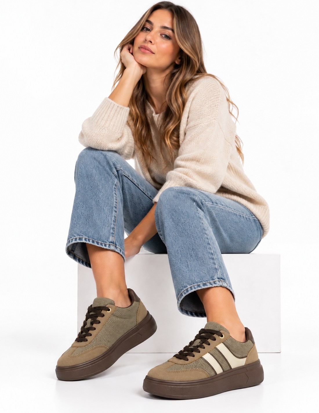 Zapatillas Deportivas Kaki Mujer Zapatillas Deportivas Kaki Mujer
