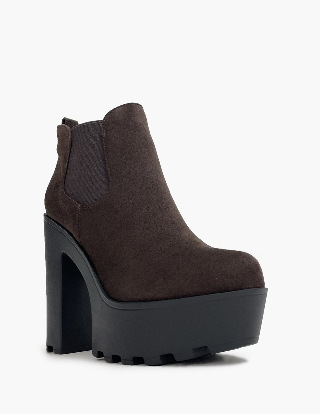 Botas Antelina Marrón de Plataforma y... Botas Antelina Marrón de Plataforma y...